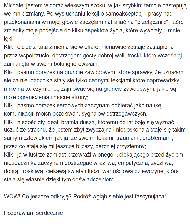 opinia kurs siła wrażliwości - KLIK przekonania